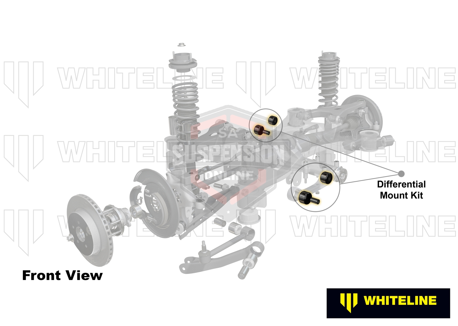 Differential Mount Bushing Kit (Mounting differential) Whiteline