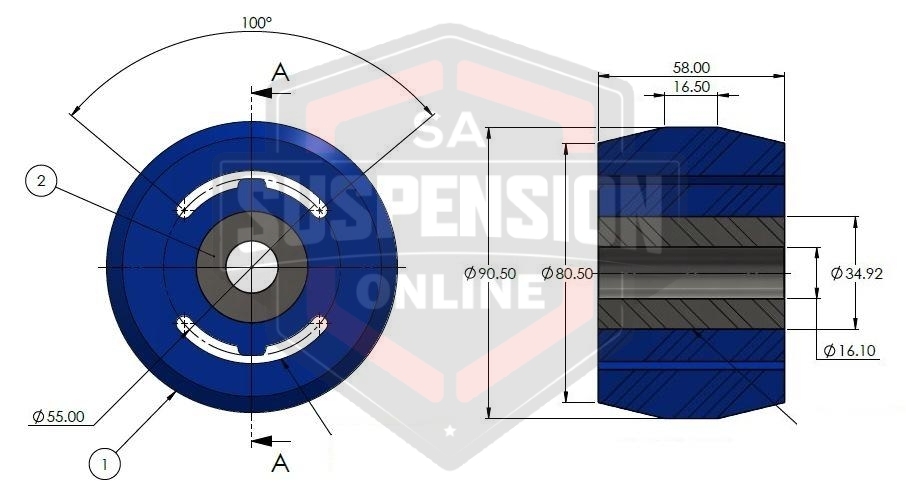 Support Diff Bush Defender SuperPro Differential Support Bush Kit (Mounting- differential) - Superpro